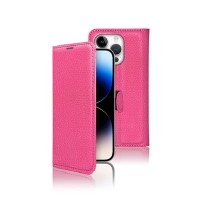 Etui Portefeuille Zanae fushia pour iPhone 14 Pro