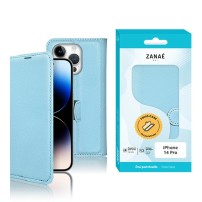 Étui portefeuille bleu clair pour iPhone 14 Pro