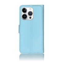 Étui portefeuille bleu clair pour iPhone 14 Pro