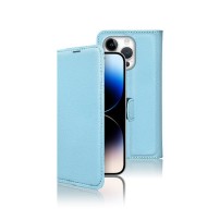 Étui portefeuille bleu clair pour iPhone 14 Pro