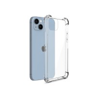 Coque silicone transparente pour iPhone 14 Plus avec coins renforcés