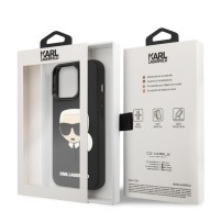 Coque iPhone 13 Pro noir motif Karl