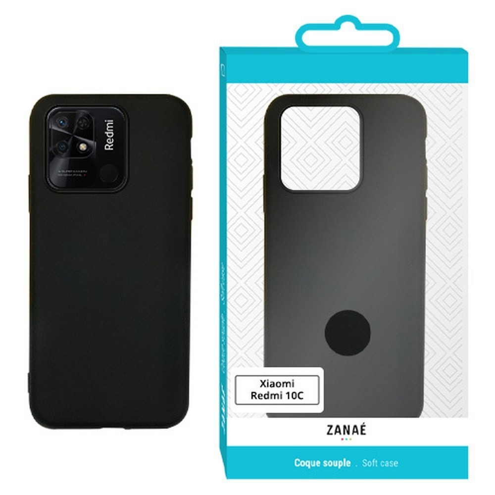 Coque Zanae Color noire compatible Xiaomi Redmi 10C et Poco C40