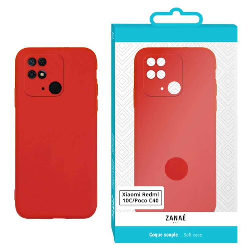 Coque Zanae Color Rouge pour Xiaomi Redmi 10C et Poco C40