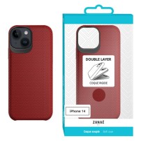 Coque Double Layer pour iPhone 14 en rouge