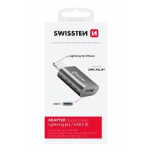 Adaptateur OTG Swissten Lightning USB-C gris