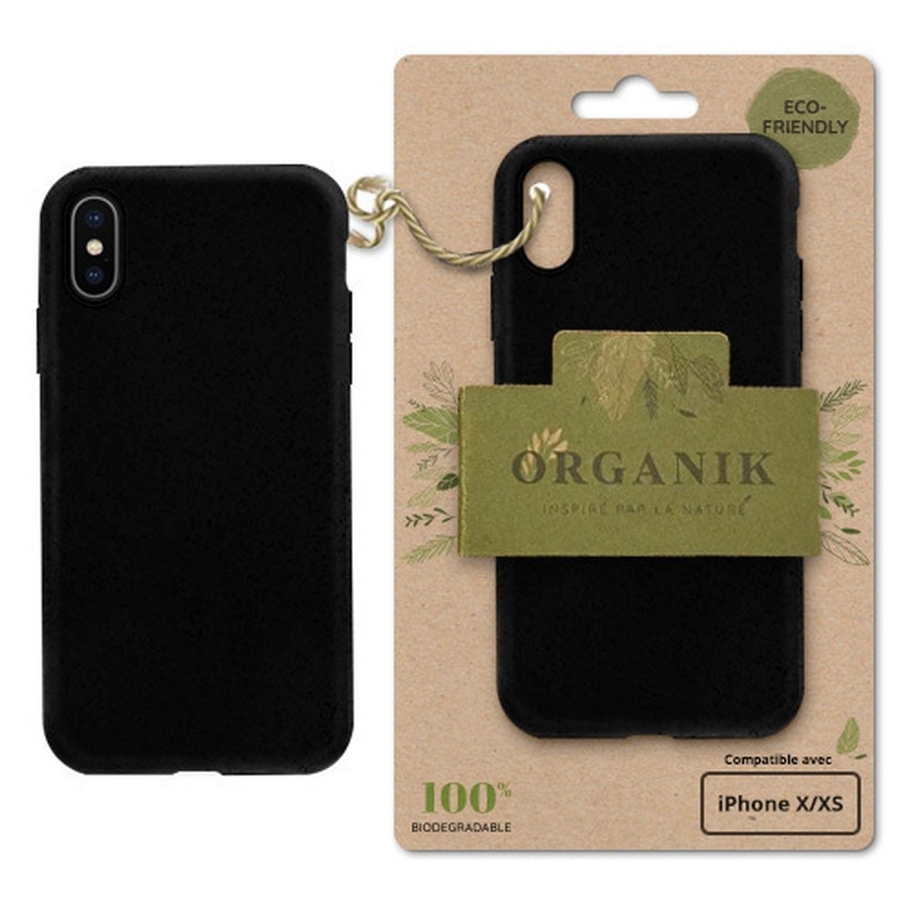 Coque Organik noire pour iPhone X/XS de face