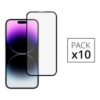 Pack de 10 verres trempés noir pour iPhone 14 Pro Max