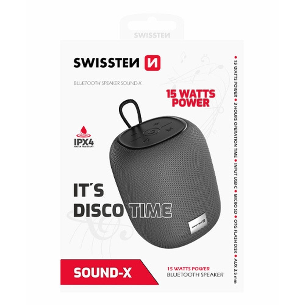 Enceinte bluetooth grise Swissten de 15W