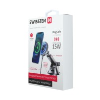 Support voiture magnétique noir avec chargeur sans fil