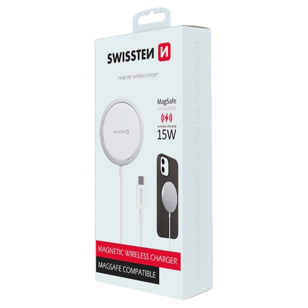 Chargeur à induction Swissten blanc compatible MagSafe