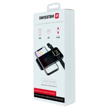 Chargeur sans fil Swissten 2en1 en noir