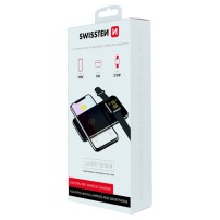 Chargeur sans fil Swissten 2en1 en noir