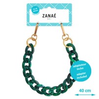 Chaîne-bijou Jade S verte avec finition dorée