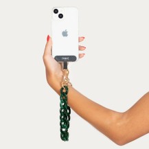 Chaîne-bijou Jade S verte avec finition dorée