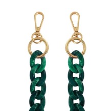 Chaîne-bijou Jade S verte avec finition dorée