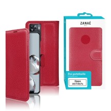 Zanae Wallet Rouge pour Oppo A77 5G