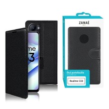 Portefeuille Zanae noir pour Realme C33 compatible