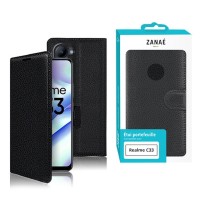 Portefeuille Zanae noir pour Realme C33 compatible