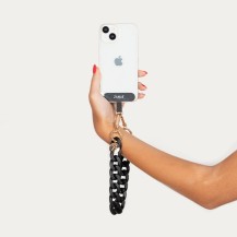 Chaîne-bijou noire avec gros maillons et finition dorée