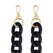 Chaîne-bijou noire avec gros maillons et finition dorée