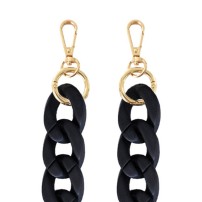 Chaîne-bijou noire avec gros maillons et finition dorée