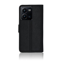 Étui portefeuille Zanae noir pour Vivo Y35 et Y22s