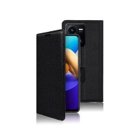 Étui portefeuille Zanae noir pour Vivo Y35 et Y22s