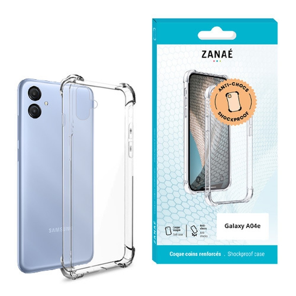 Coque en silicone transparente avec coins renforcés pour Galaxy A04e