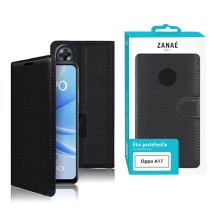 Etui Portefeuille Zanae noir pour Oppo A17