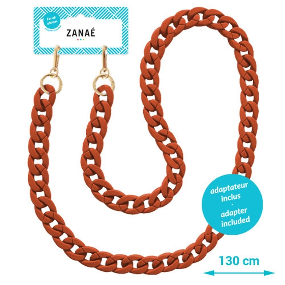 Chaîne-bijou Mate orange avec gros maillons.