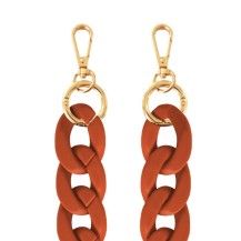 Chaîne-bijou Mate orange avec gros maillons.