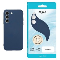 Coque Zanae Color marine pour Galaxy S23 en vue de face et de dos.