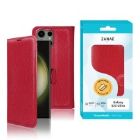 Etui Portefeuille Zanae rouge pour Galaxy S23 Ultra