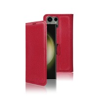 Etui Portefeuille Zanae rouge pour Galaxy S23 Ultra
