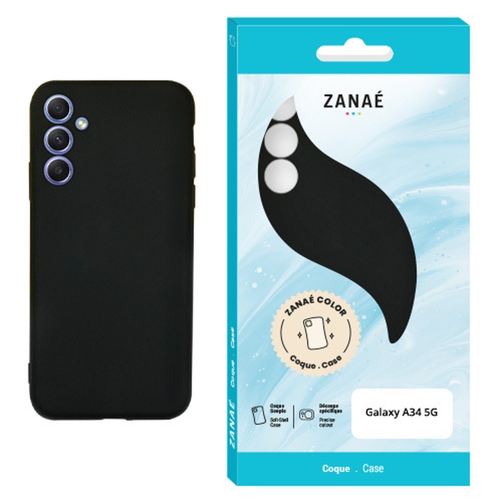 Coque Zanae Color noire pour Galaxy A34 5G