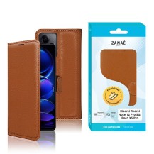Étui portefeuille Zanae pour Xiaomi Redmi Note 12 Pro 5G en marron