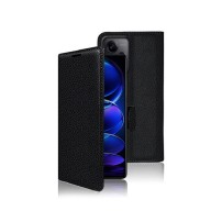 Etui portefeuille Zanae noir pour Xiaomi Redmi Note 12 Pro+
