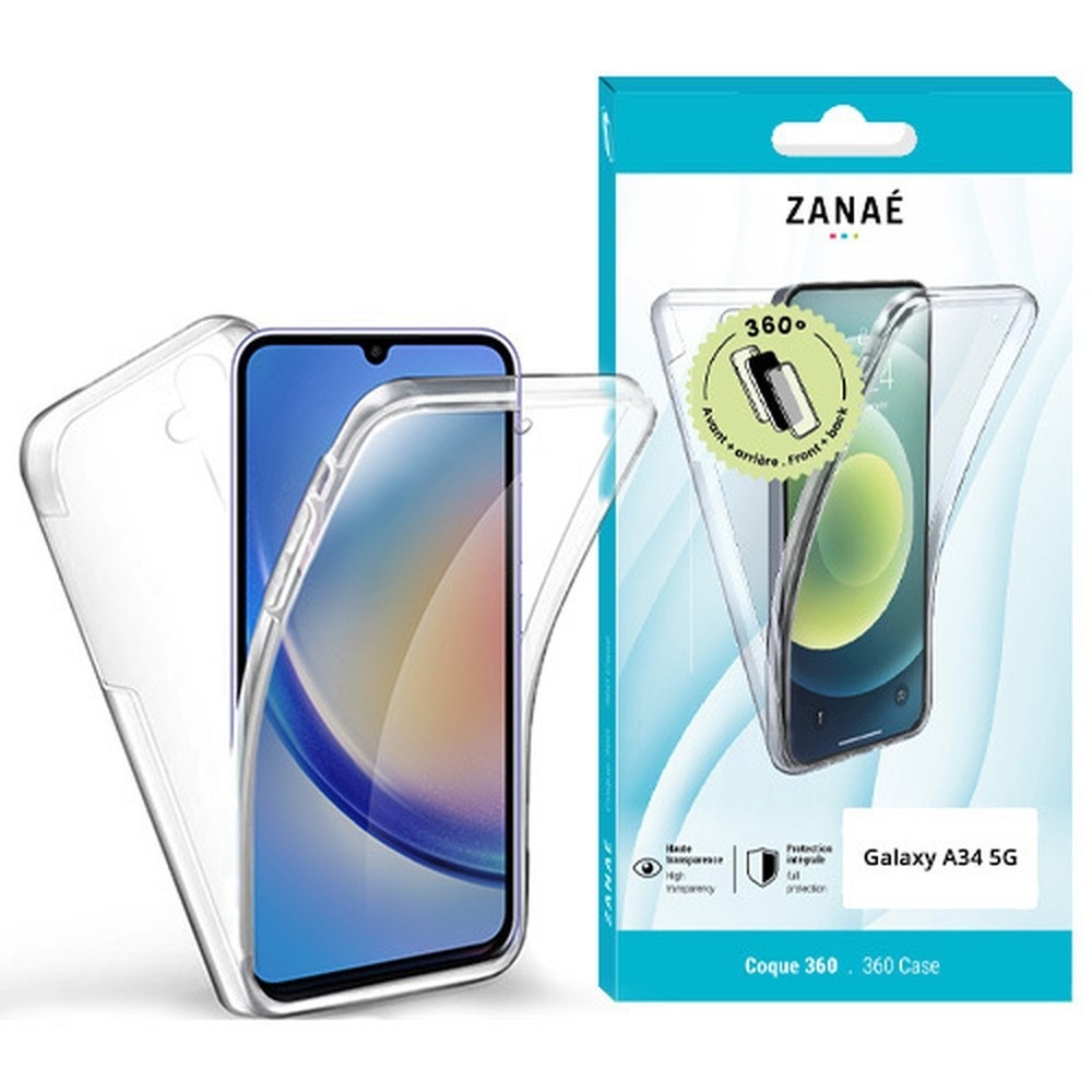 Coque 360 transparente pour Galaxy A34 5G