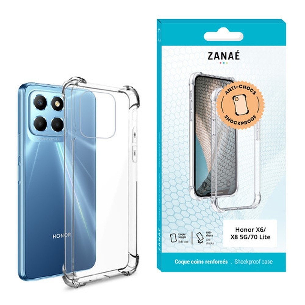 Coque silicone transparente renforcée pour Honor X6