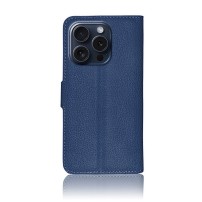 Etui Portefeuille Zanae pour iPhone 15 Pro en marine