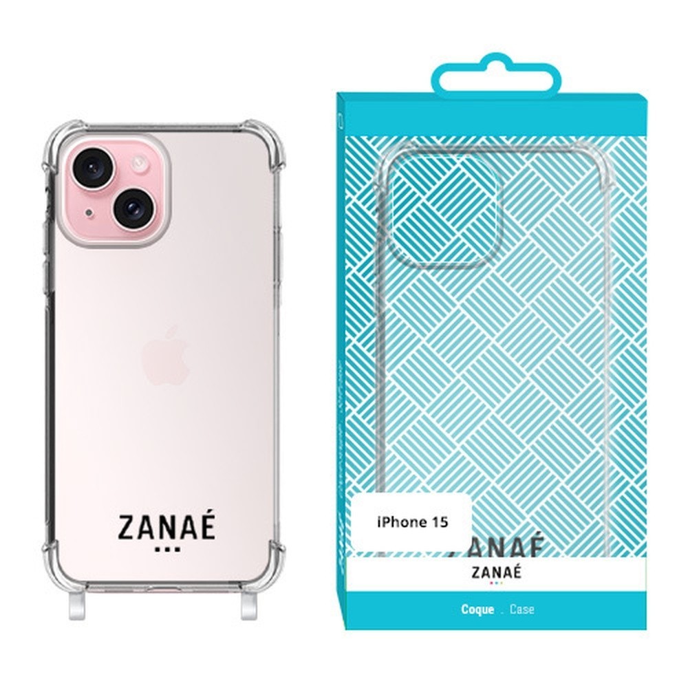 Coque Zanae pour iPhone 15 transparente avec anneaux