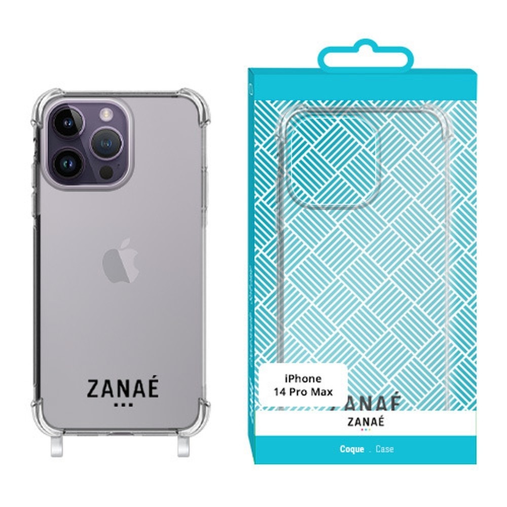 Coque transparente avec logo Zanae pour iPhone 14 Pro Max