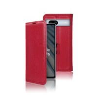 Etui Portefeuille Zanae en rouge pour Google Pixel 7a