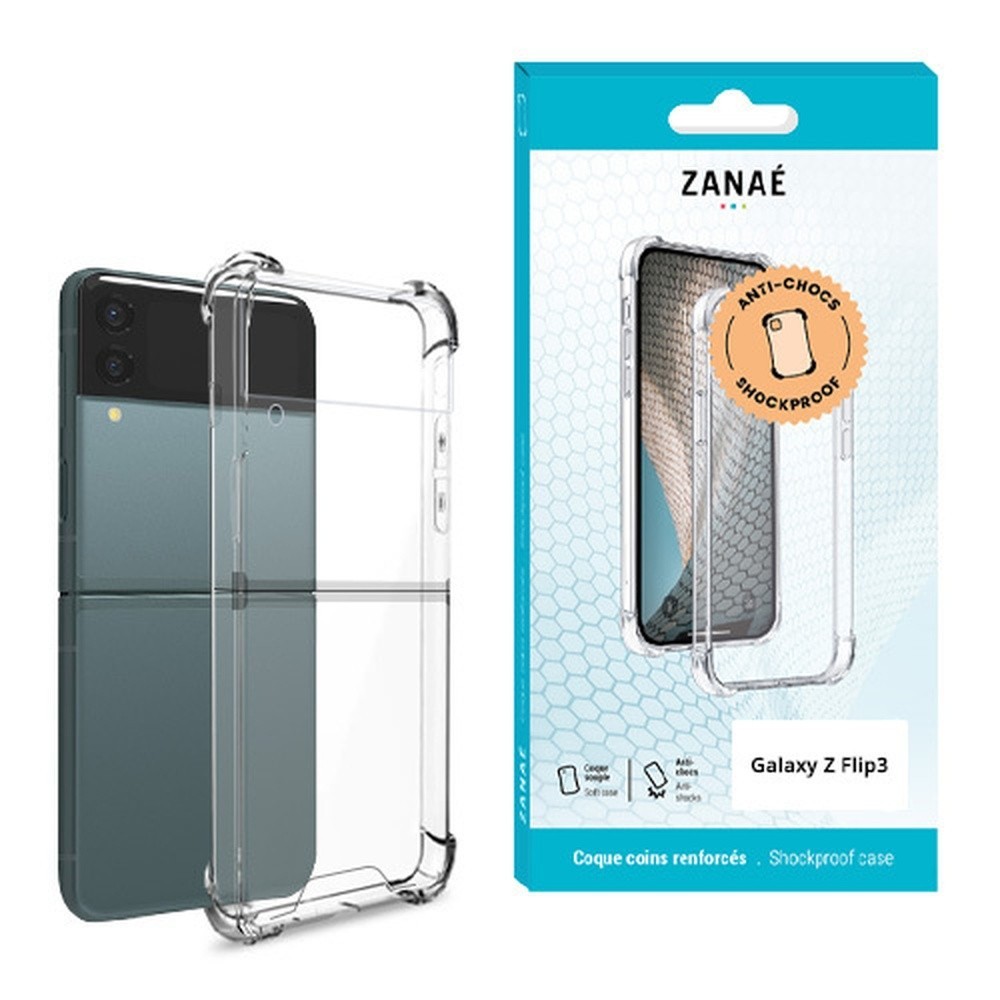 Coque silicone transparente renforcée pour Galaxy Z Flip3