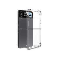 Coque transparente en silicone pour Galaxy Z Flip4 avec coins renforcés