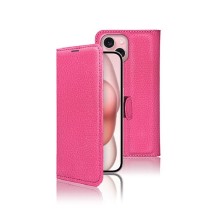 Etui portefeuille Zanae fushia pour iPhone 15