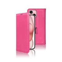 Etui portefeuille Zanae fushia pour iPhone 15