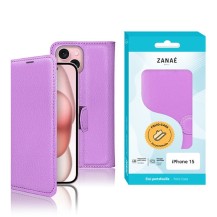Étui portefeuille Zanae violet pour iPhone 15