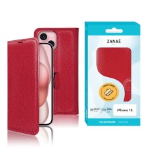 Étui portefeuille rouge pour iPhone 15
